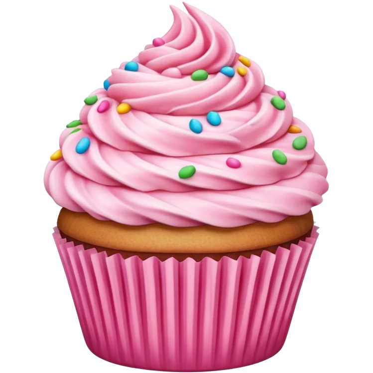 Cupcake with pink icing emoji