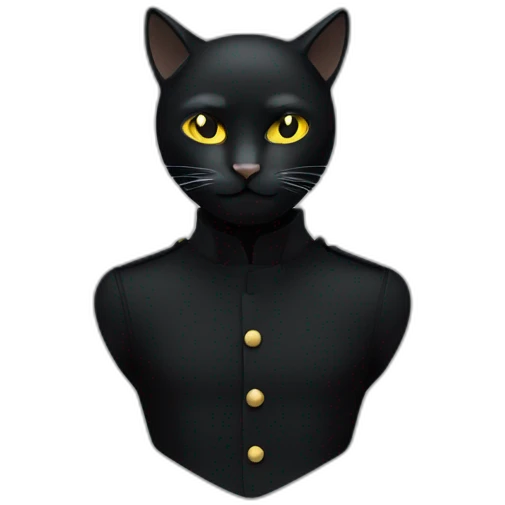 Chat noir avec un tache blanche au coup emoji