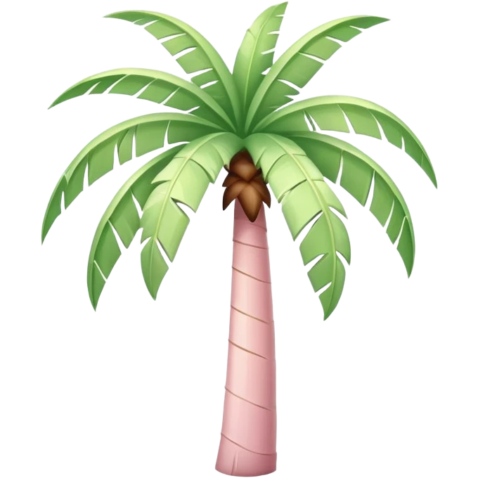 palm tree with pastel pink trunk and pastel green leaves emoji