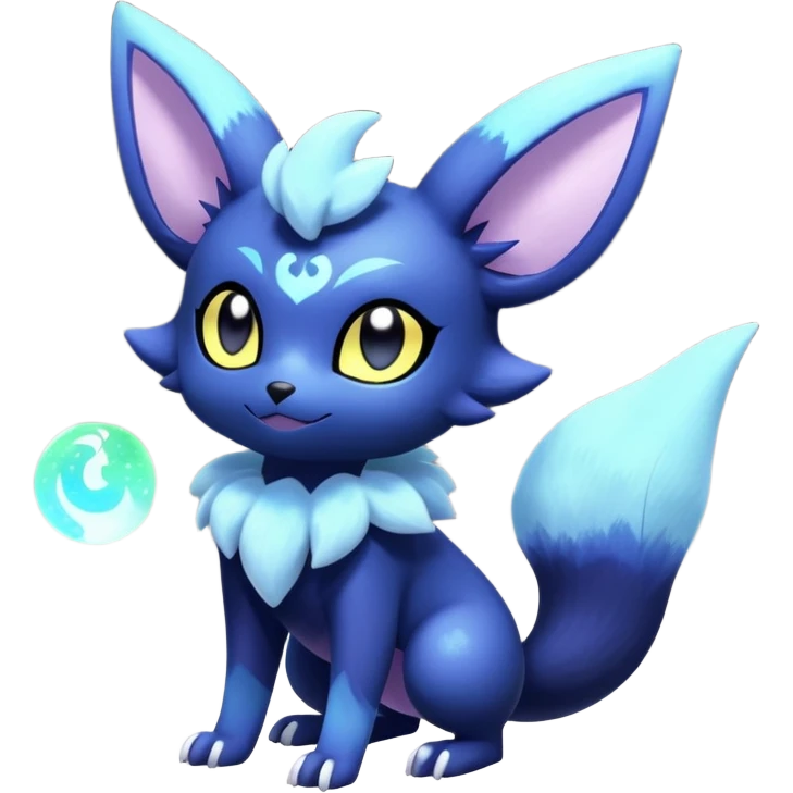 Shiny pastel Nebulae Noibat-Meowstic-Umbreon-Fakémon-hybrid-creature (full body)  emoji