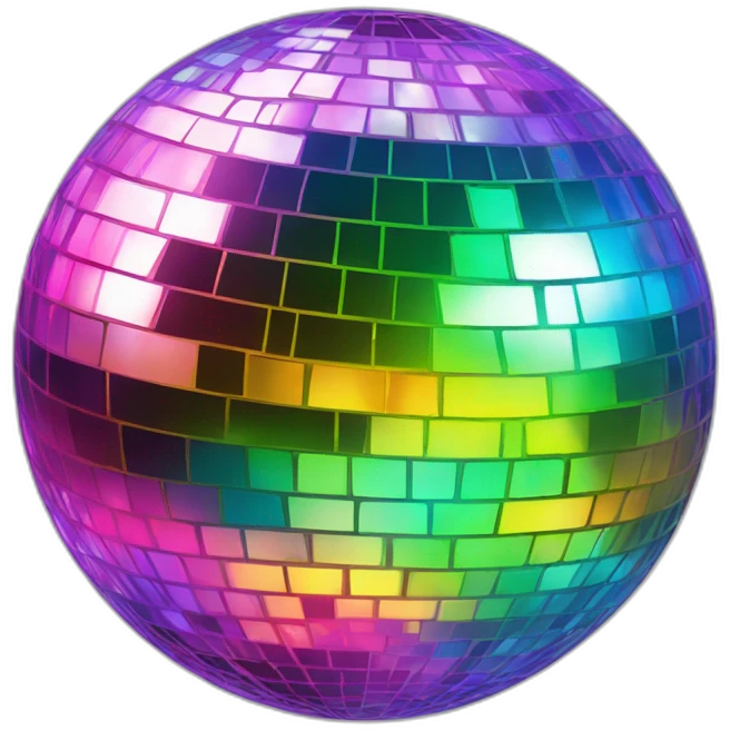 rainbow disco ball emoji
