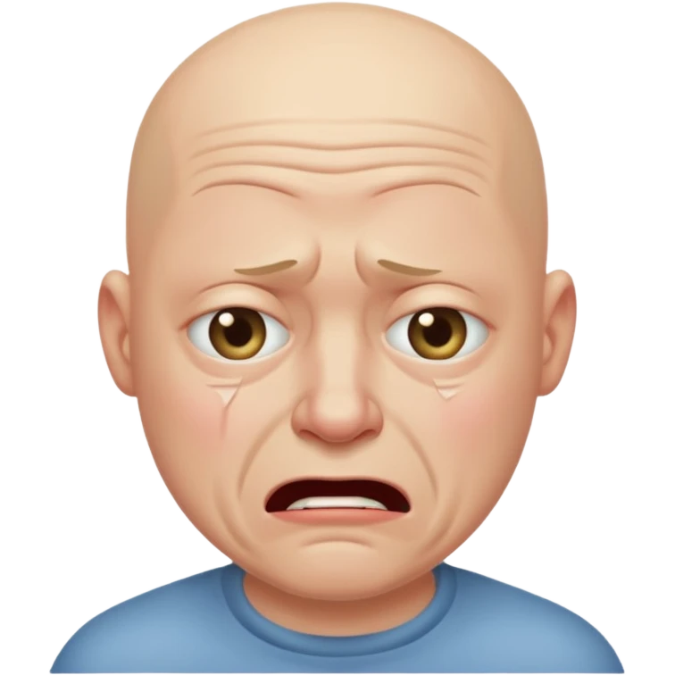 bald ugly man crying emoji emoji