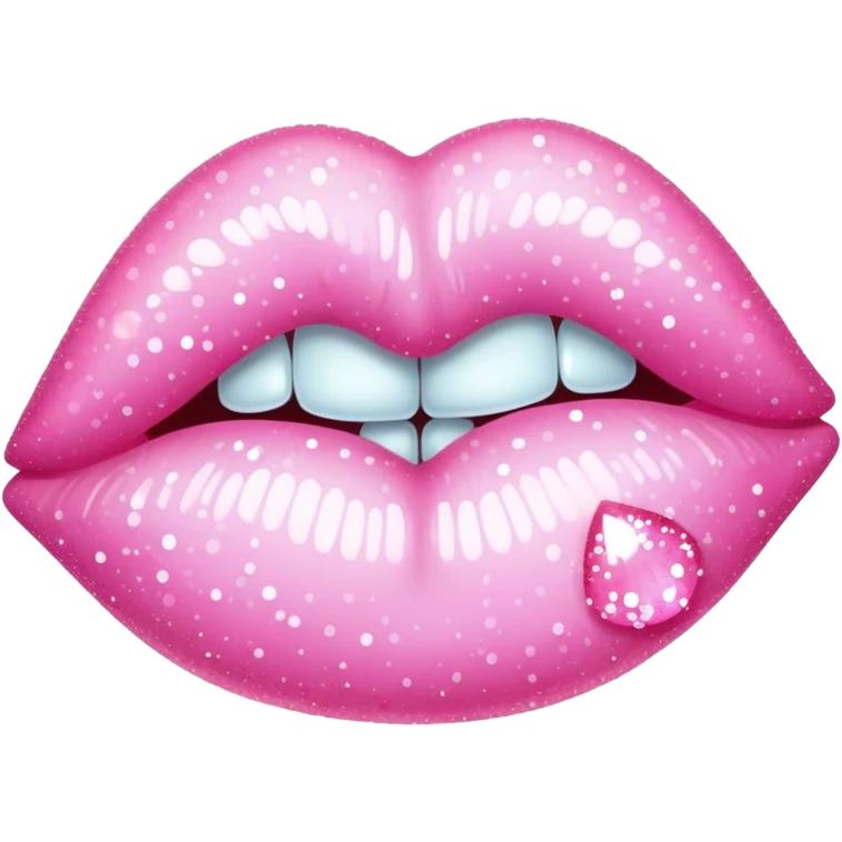 Pastel pink kiss mark sparkly emoji