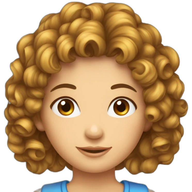 fille cheveux bouclés tenant la main d’un garçon cheveux bouclés court emoji