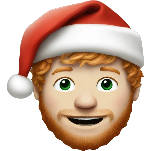 Ed Sheeran with Santa Claus hat emoji