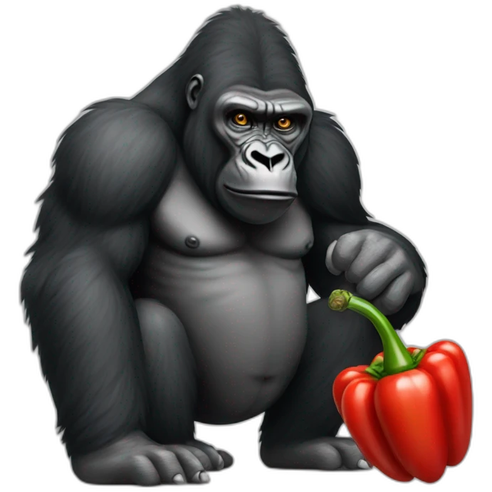 a gorilla smoking hot chili peppers emoji