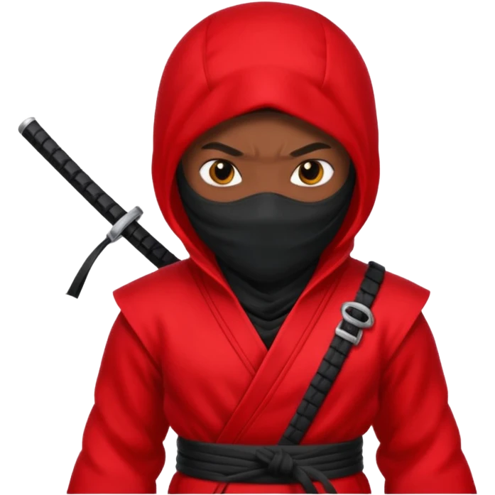 black skin ninja red clothes emoji