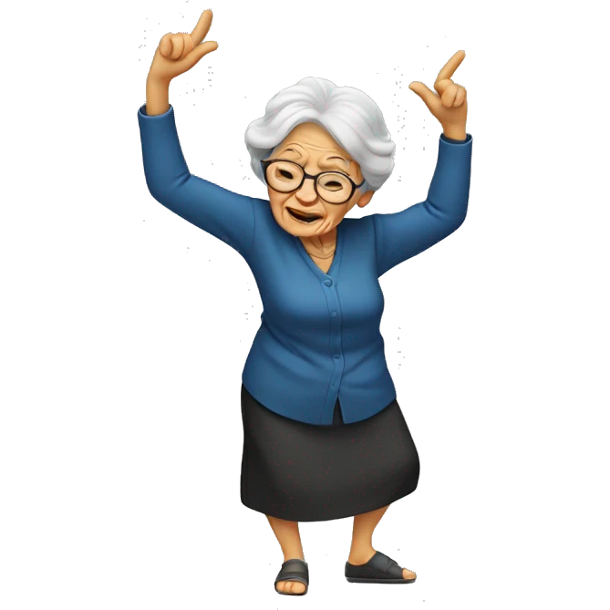 dabbing old woman emoji