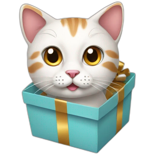 cat in gift box emoji