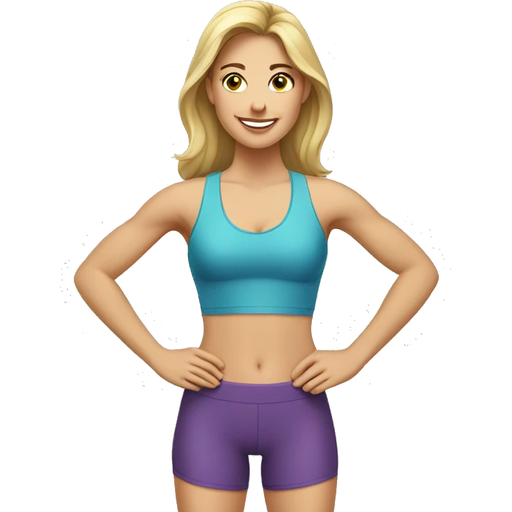 pretty Caucasian girl working out emoji