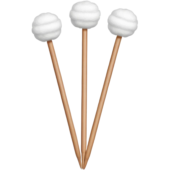 cotton swabs, wooden sticks with cotton balls at the ends emoji