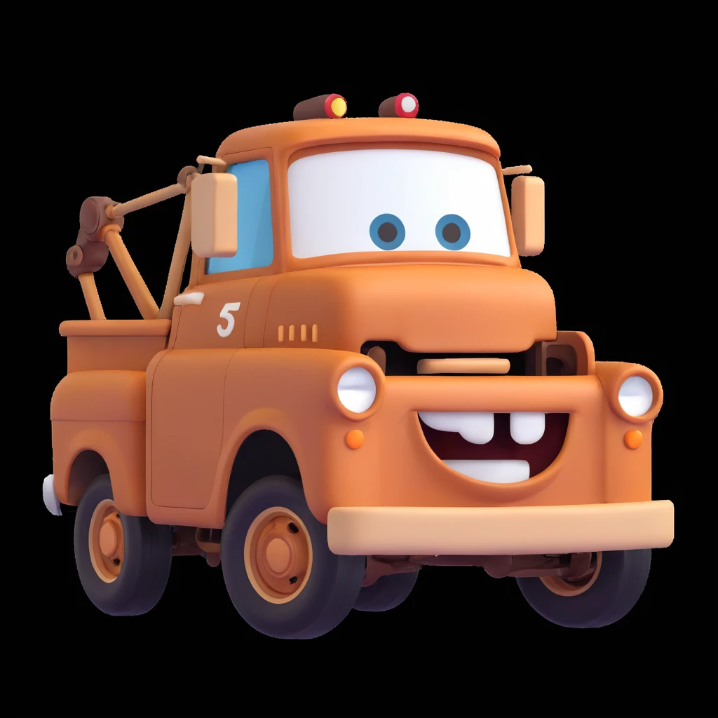 Mater from Cars, detailed, 3D cartoon style emoji