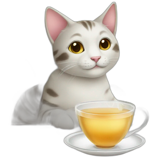 cat drinking tea emoji