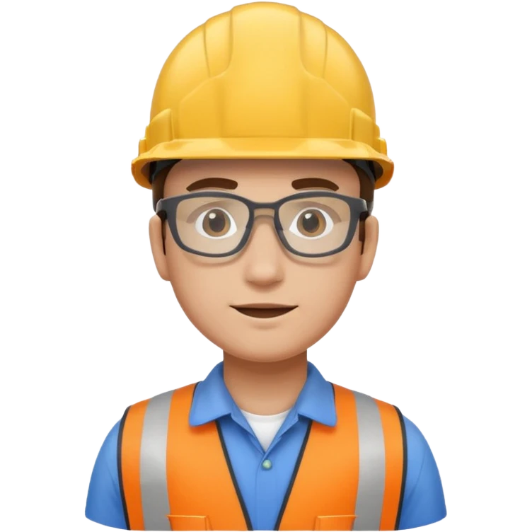 engineer in hard hat top view emoji
