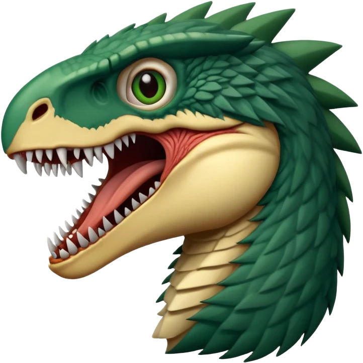 Velocyraptor with open mouth saying "Estoy en shock" emoji