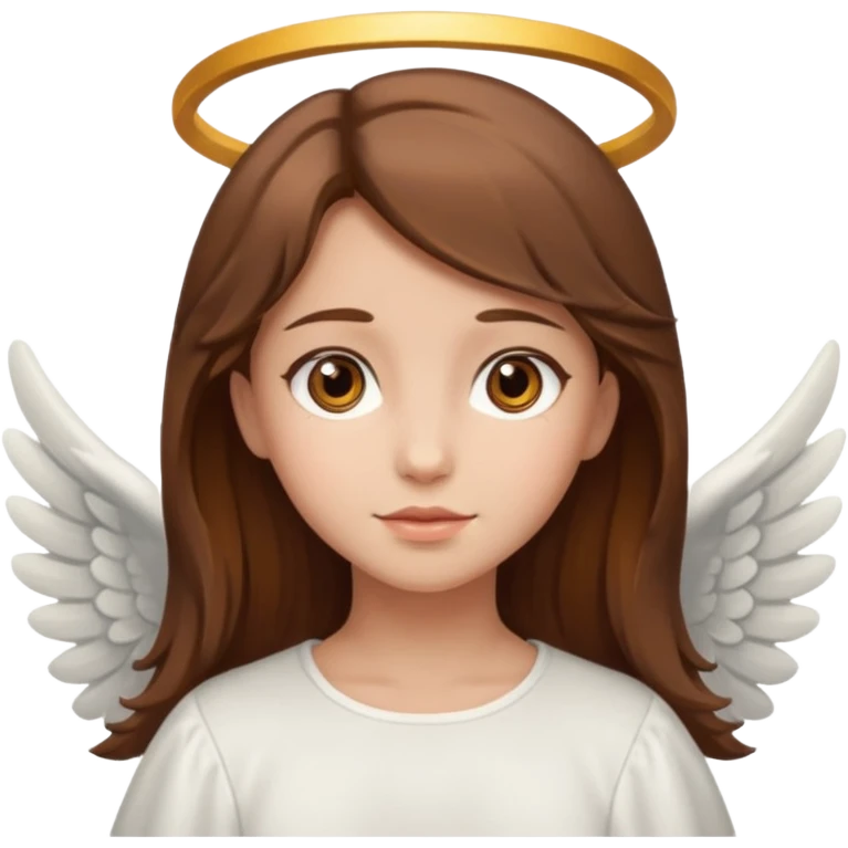 Angel girl brown hair brown eyes emoji