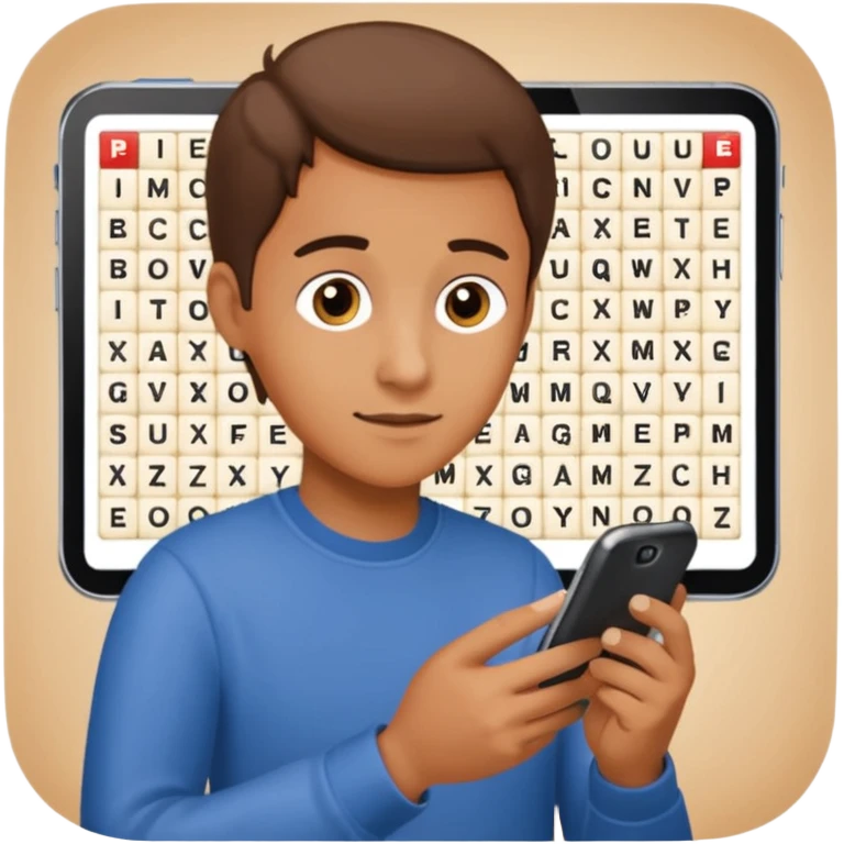 mano con movil y buscador palabras emoji