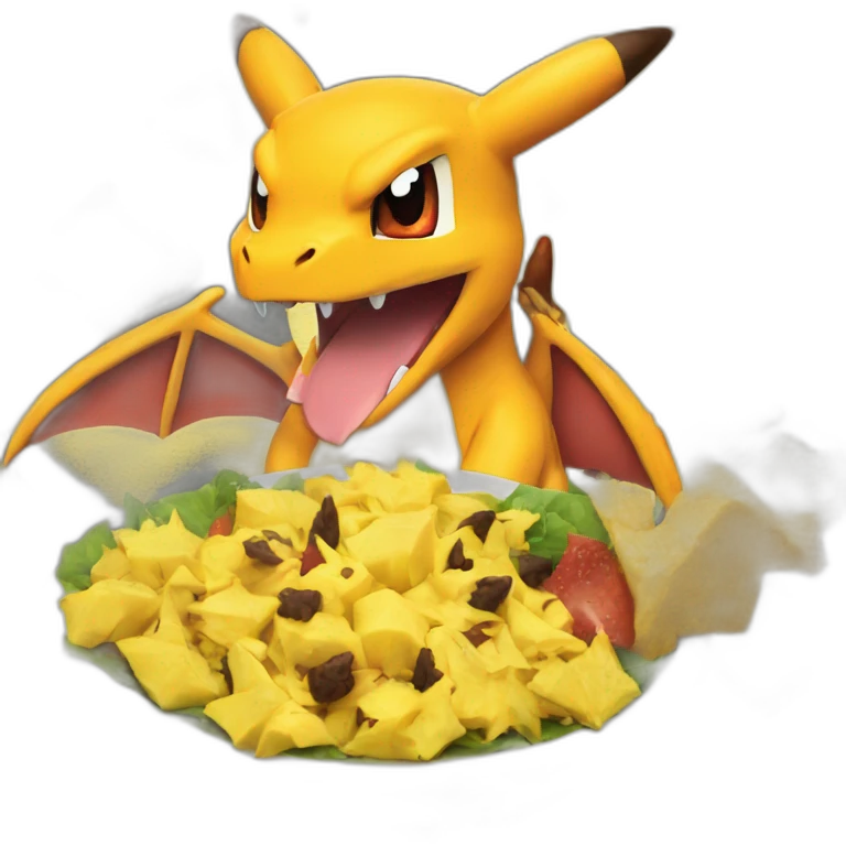 charizard eating pikachu emoji