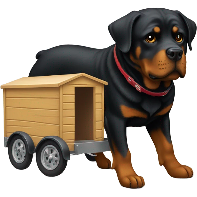 Rottweiler hauling a trailer  emoji