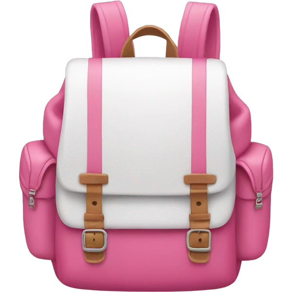 cute pink and white backpack emoji