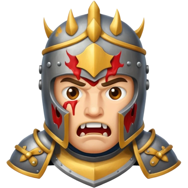 A knight in rage emoji
