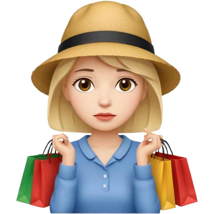 sad lady shopping  emoji