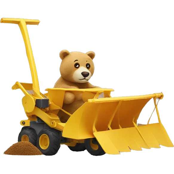 Stuffed animal with a plow emoji