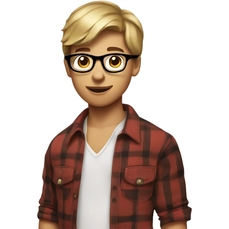 boy in plaid shirt with glasses riding a horse shirtless emoji