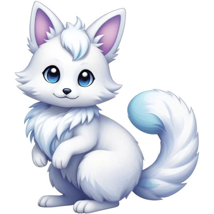 Kawaii bright fantasy ethereal anthro fursona Fakemon with tufted tail  emoji
