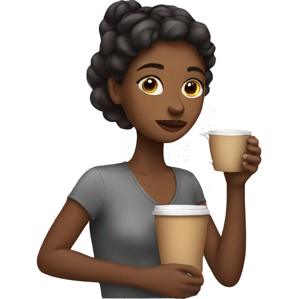 Girl drinking coffee emoji