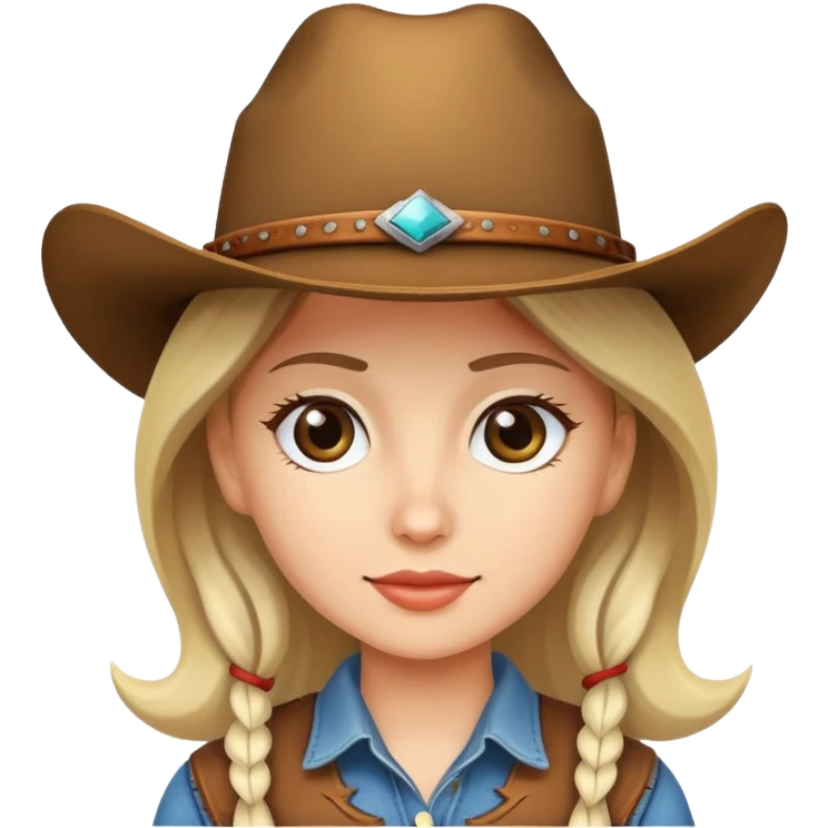girl wearing cowboy hat emoji