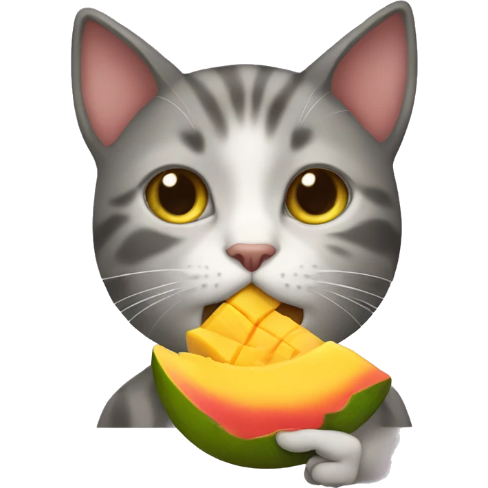 Cat eating mango emoji