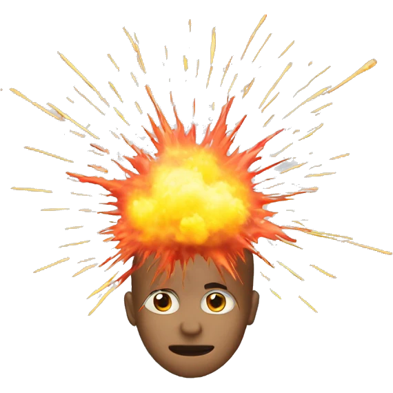 Create a brain with an explosion above emoji