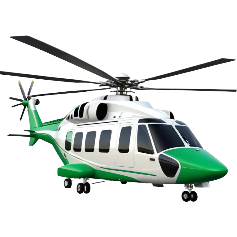AgustaWestland AW139 - Leonardo (Model Year: 2022) (Iconic colour: White with green accents) emoji