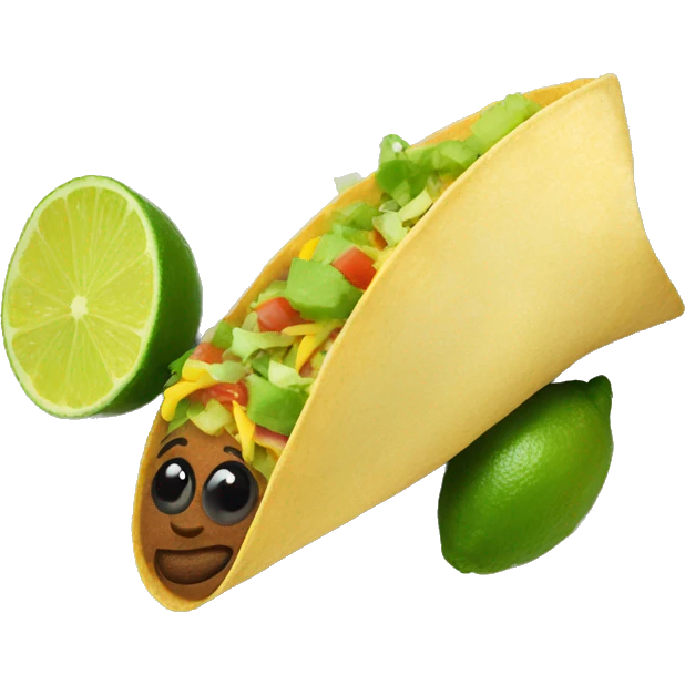 taco on plate with lime emoji