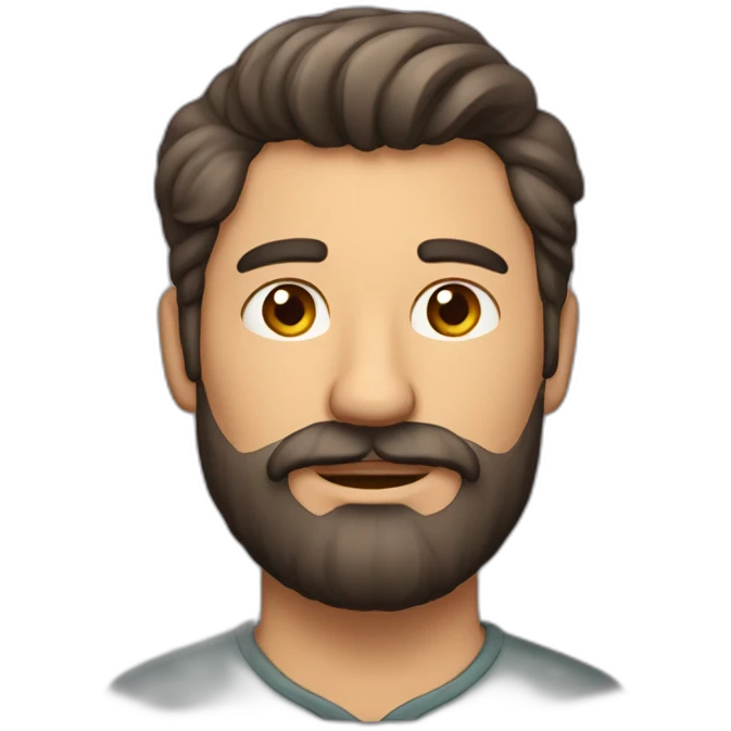 Hombre con barba y calvo emoji