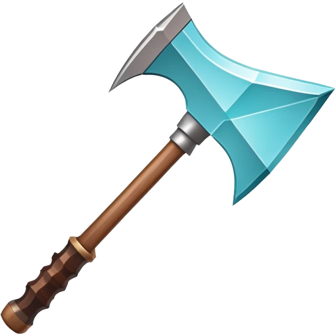 Minecraft diamond pickaxe with brown handle emoji