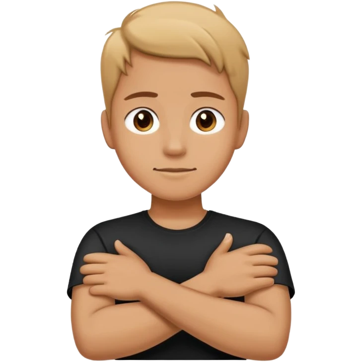 Person holding their arms crossed around their neck emoji