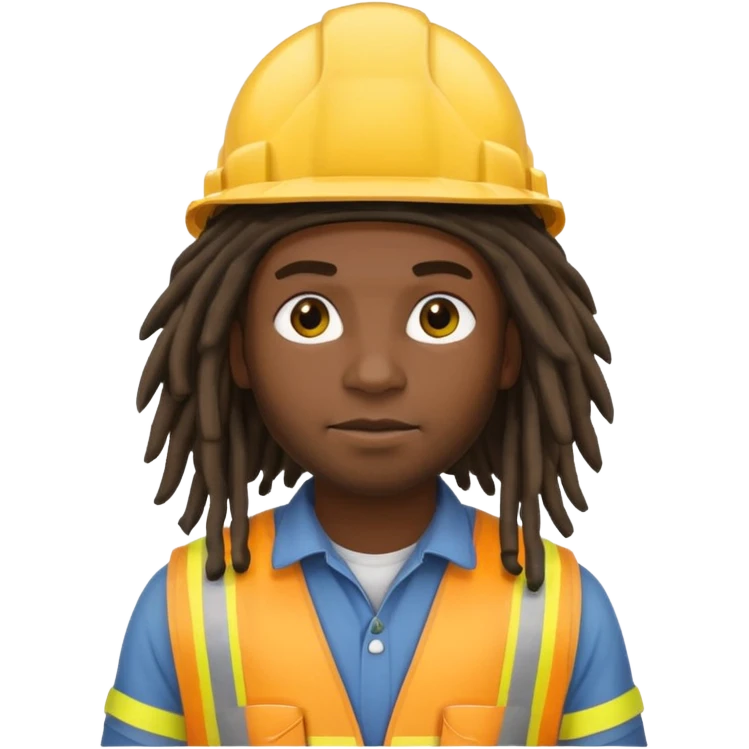 construction worker heavy dreadlocked haired man  emoji