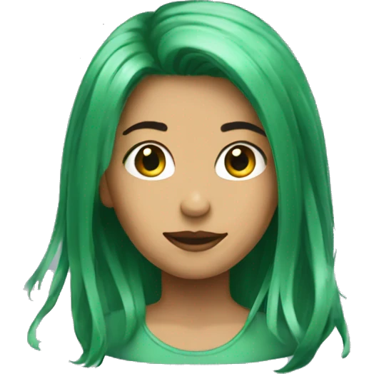 green hair girk emoji