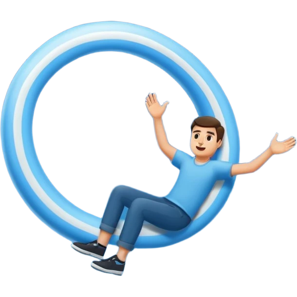 Kiterman haciendo un down loop emoji