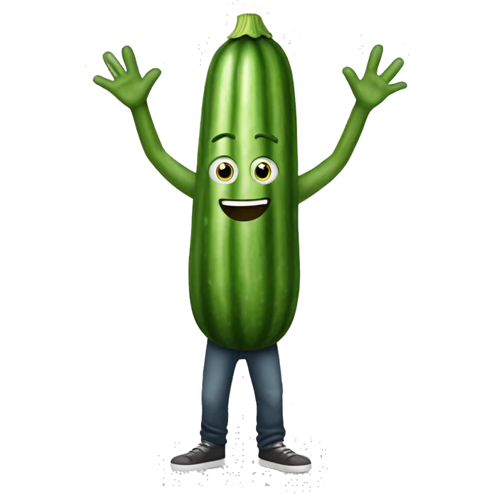 Cucumber man with really long arms emoji