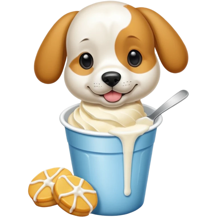 Un chien avec une glace  emoji