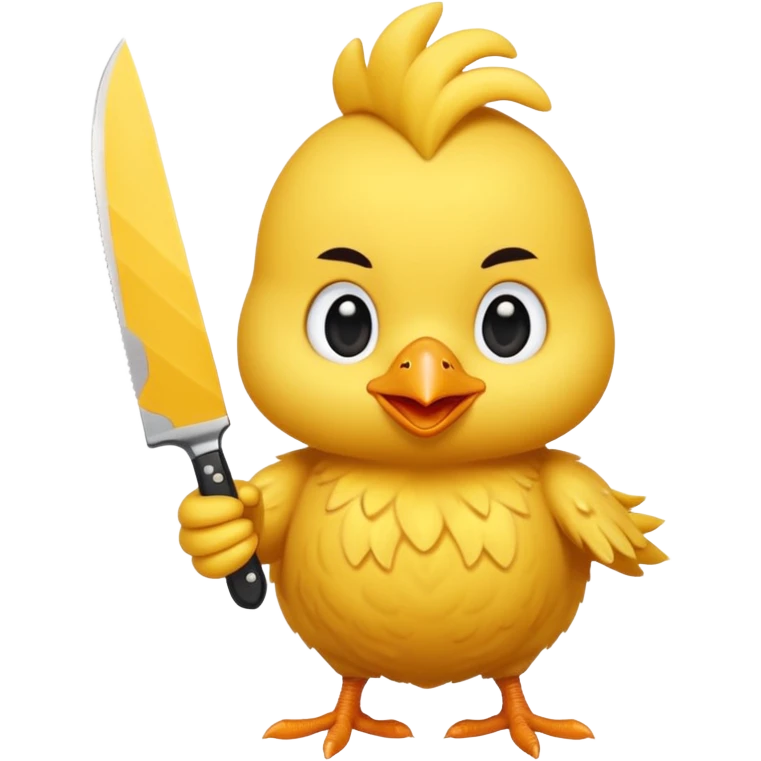 little chicken holding knive emoji