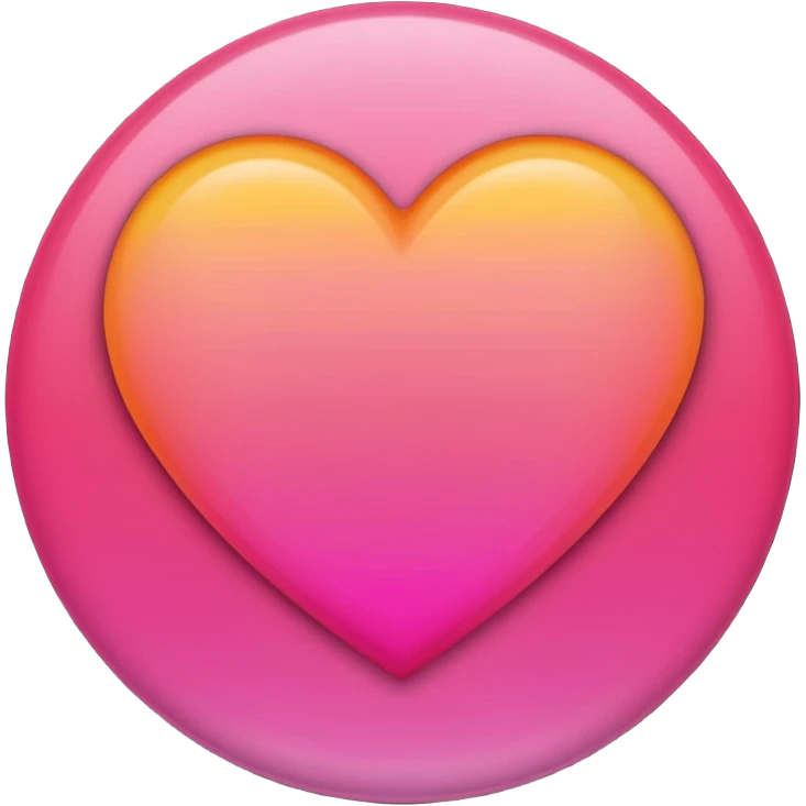 Dark pink to orange to yellow to orange to dark pink portrait gradient heart emoji