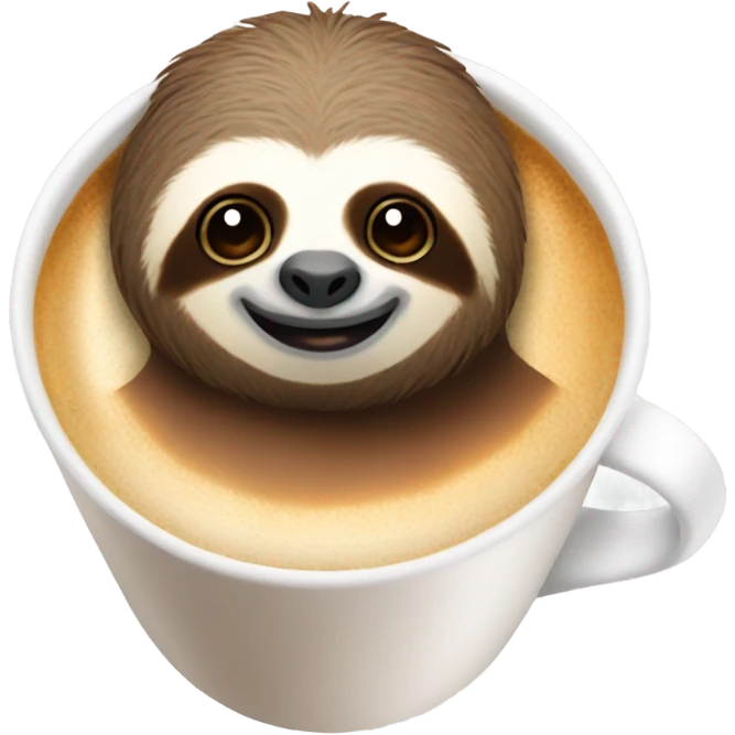 Sloth with latte emoji