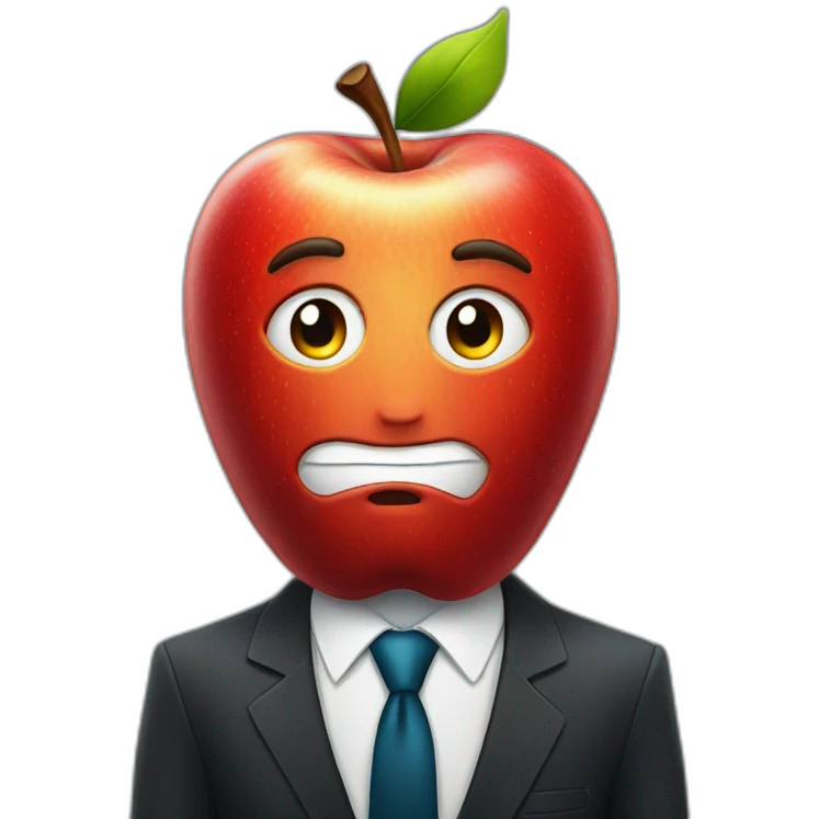 apple wearing suit and tie emoji