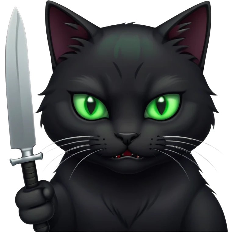 Evil cat with knife  emoji