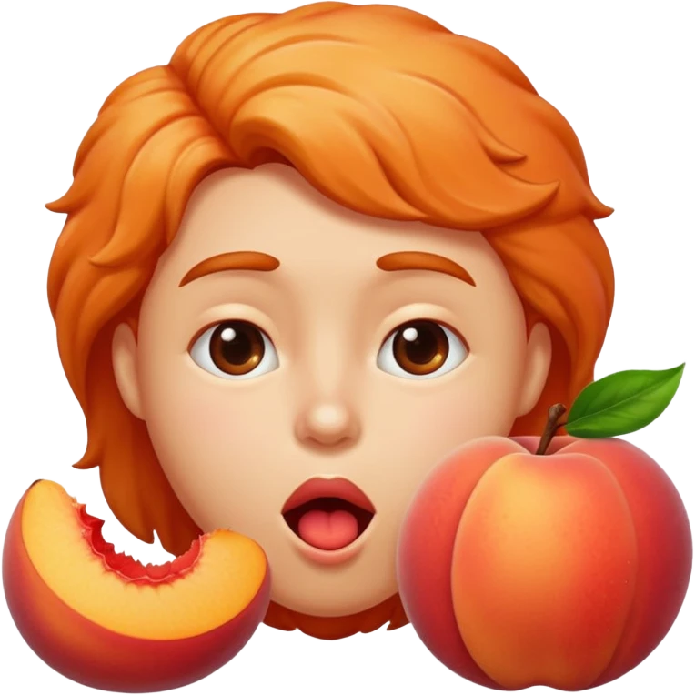 Person drooling over a nice peach emoji