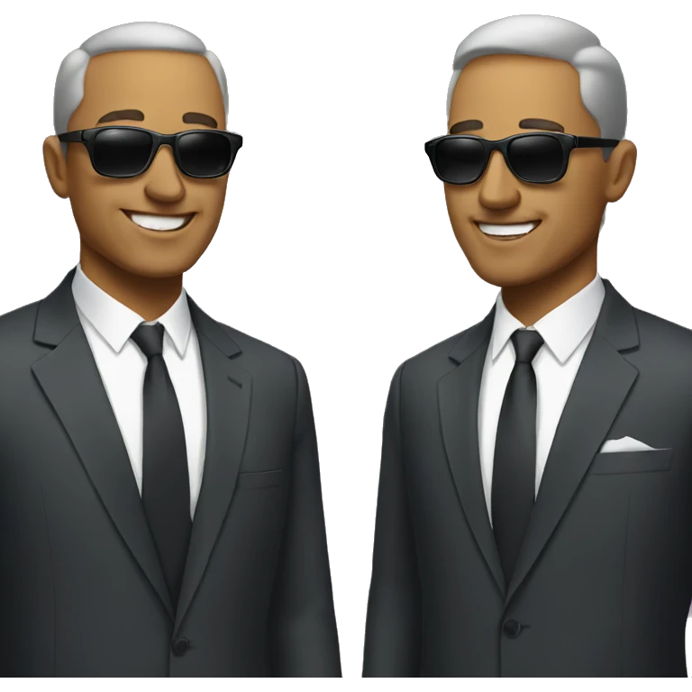 Two men in suits with sunglasses emoji